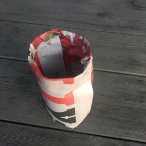 Maceta reciclada acabada