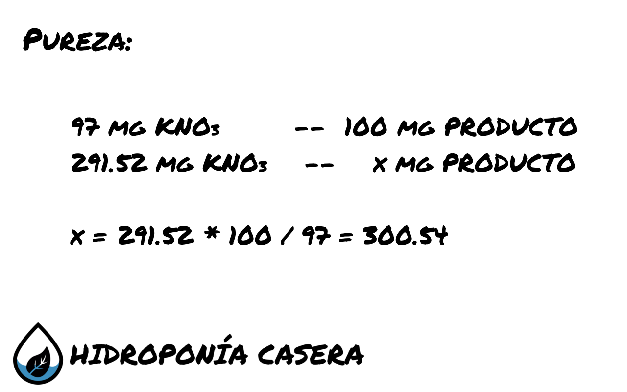 pureza nitrato de potasio hidroponia